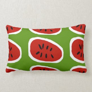 Abstract Watermelon Slices Throw Pillows