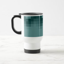 Abstract Wave of Squares Design in Green. Mugs
