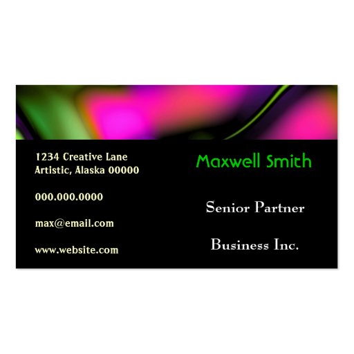 Abstract Waves Bold Bright Funky Creative Fun Business Cards