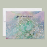 ABSTRACT WAVES ,Teal ,Blue Green Wedding Announcement