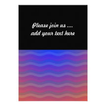 Abstract Wavy Stripes Orange Pink Blue Custom Announcements