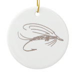 Abstract Wet Fly Lure - Grey Christmas Tree Ornament