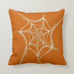 Abstract White and Oranage Fractal Pillow