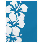Abstract White Hibiscus Flowers on Blue Flyer