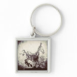Abstract Wire Horse Art Keychain