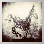 Abstract Wire Horse Art Poster