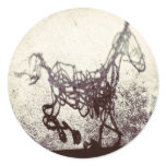Abstract Wire Horse Art Round Sticker