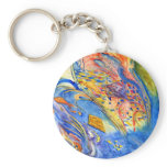 Abstract with Fish Against the Stream Key Chains