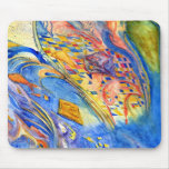 Abstract with Fish Against the Stream mousepads