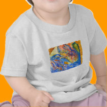 Abstract with Fish Against the Stream t-shirts