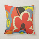 Abstract With Tropical Flowers Throw Pillows