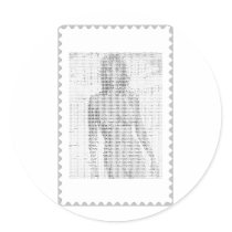 Abstract woman Almost a stamp stickers