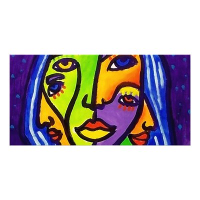 Abstract Women J 3 by Piliero Picture Card by piliero