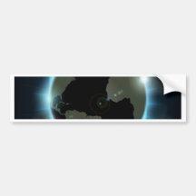 Abstract world globe space background bumper stickers