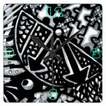 Abstract Worlds Time Piece Square Wall Clock
