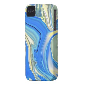 Abstract Yellow and Blue River Delta Phone Case