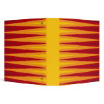 Abstract yellow and red sun ray pattern 3 ring binders