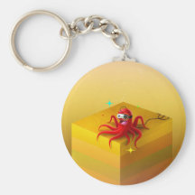 Abstract Yellow Box Key Chain