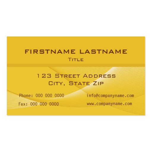 Abstract Yellow Business Cards (back side)