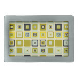 Abstract Yellow Squares Pattern Belt Buckle