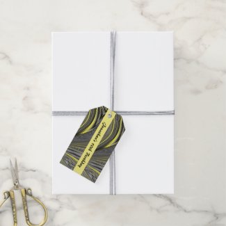 Abstract Yellow Warp Custom Pack Of Gift Tags