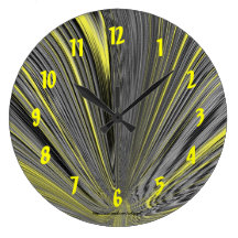 Abstract Yellow Warp Wallclock