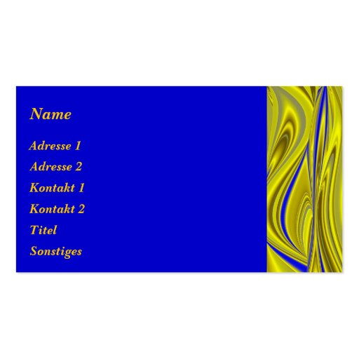 Abstractly in blue gold - yellow business cards
