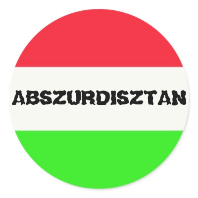 ABSZURDISZTAN ROUND STICKERS by ribizlifozelek