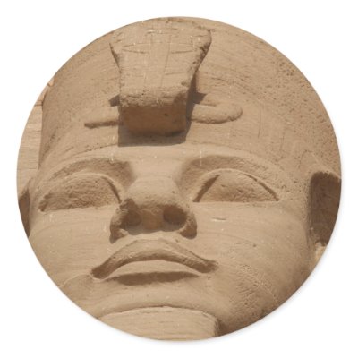 abu simbel face round sticker by cardart