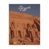 abu simbel stone kings postcard