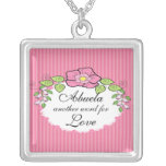 Abuela Love  Grandparent Necklace Floral Frame
