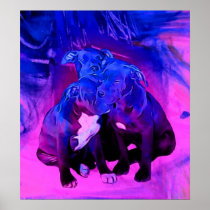 Abused Pit Bull Puppy Dogs, Faith, Hope, & Charity Poster