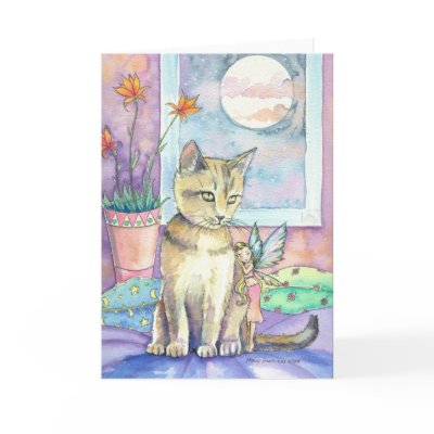 Abyssinian and Fairy Greeting Card by robmolily