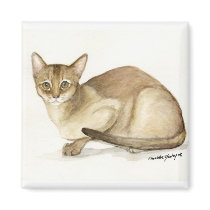 "Abyssinian Cat" Art Reproduction Magnet by CharlottesWebArt "Abyssinian Cat" Art Reproduction Magnet