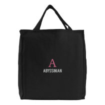 Abyssinian Cat Monogram Design Canvas Bag