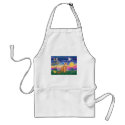 Abyssinian (red 18) - Twilight (horiz) aprons