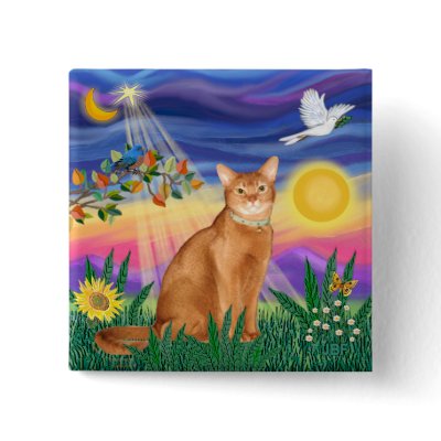 Abyssinian (red 18) - Twilight (horiz) Button by catartgifts