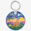 Abyssinian (red 18) - Twilight (horiz) keychains