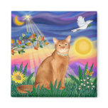 Abyssinian (red 18) - Twilight (horiz) Refrigerator Magnet