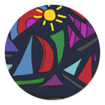 AC- Abstract Art Sailing Sticker