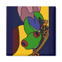 AC- Abstract Art Tree Frog Fridge Magnet
