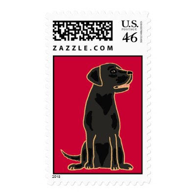 AC- Black Labrador Postage Stamp by inspirationrocks