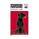 AC- Black Labrador Postage Stamp