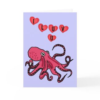 AC- Cute Octopus Love Card card