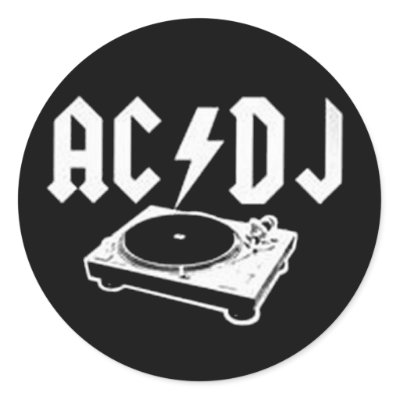 AC DJ ROUND STICKERS