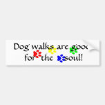 AC- Dog walks are good  for  the soul sticker Bumper Stickers
