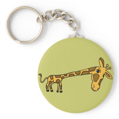 AC- Funny Giraffe Cartoon Keychain by inspirationrocks