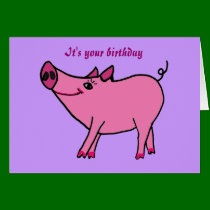 AC- Happy Birthday Pig Greeting Card cards