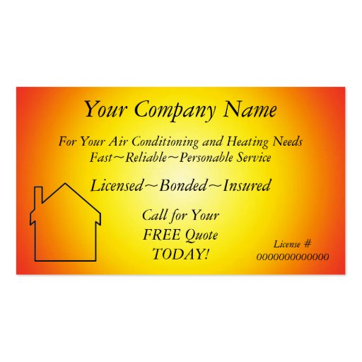 AC/Heating/Solar~Appliance Contractor Bus. Card Business Cards