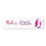 AC- Pink is Cool Penguin Bumper Sticker